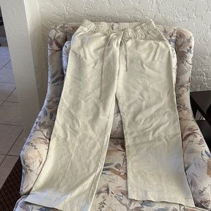Loft linen wide leg trouser pants